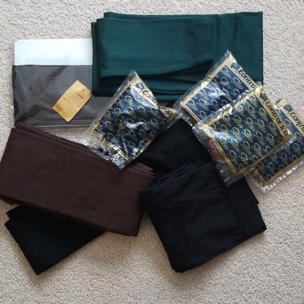 9 pairs of tights/ stockings.